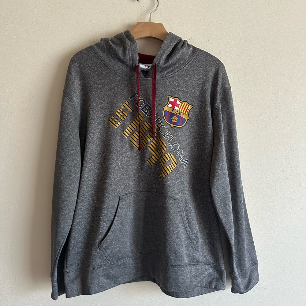 Official FC Barcelona Merchandise Grey Hoodie